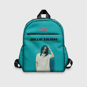 Детский рюкзак 3D с принтом Billie Eilish в городе Новоалтайск, 100% полиэстер | лямки с регулируемой длиной, сверху петелька, чтобы рюкзак можно было повесить на вешалку. Основное отделение закрывается на молнию, как и внешний карман. Внутри дополнительный карман. По бокам два дополнительных кармашка | ayelish | bad guy | billie eilish | eilish | билли айлиш | эйлиш | элиш