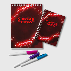 Блокнот с принтом STRANGER THINGS в городе Новоалтайск, 100% бумага | 48 листов, плотность листов — 60 г/м2, плотность картонной обложки — 250 г/м2. Листы скреплены удобной пружинной спиралью. Цвет линий — светло-серый
 | 011 | eggo | eleven | friends don t lie | netflix | season 3 | stranger things | демогоргон | нетфликс | одиннадцатая | очень странные дела | сезон 3