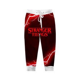Детские брюки 3D с принтом STRANGER THINGS в городе Новоалтайск, 100% полиэстер | манжеты по низу, эластичный пояс регулируется шнурком, по бокам два кармана без застежек, внутренняя часть кармана из мелкой сетки | Тематика изображения на принте: 011 | eggo | eleven | friends don t lie | netflix | season 3 | stranger things | демогоргон | нетфликс | одиннадцатая | очень странные дела | сезон 3