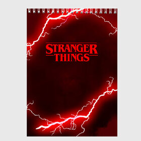 Скетчбук с принтом STRANGER THINGS в городе Новоалтайск, 100% бумага
 | 48 листов, плотность листов — 100 г/м2, плотность картонной обложки — 250 г/м2. Листы скреплены сверху удобной пружинной спиралью | 011 | eggo | eleven | friends don t lie | netflix | season 3 | stranger things | демогоргон | нетфликс | одиннадцатая | очень странные дела | сезон 3