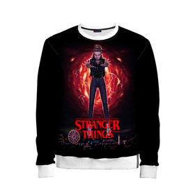 Детский свитшот 3D с принтом STRANGER THINGS в городе Новоалтайск, 100% полиэстер | свободная посадка, прямой крой, мягкая тканевая резинка на рукавах и понизу свитшота | Тематика изображения на принте: 011 | eggo | eleven | friends don t lie | netflix | season 3 | stranger things | демогоргон | нетфликс | одиннадцатая | очень странные дела | сезон 3
