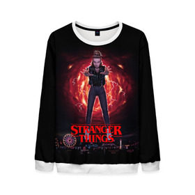 Мужской свитшот 3D с принтом STRANGER THINGS в городе Новоалтайск, 100% полиэстер с мягким внутренним слоем | круглый вырез горловины, мягкая резинка на манжетах и поясе, свободная посадка по фигуре | 011 | eggo | eleven | friends don t lie | netflix | season 3 | stranger things | демогоргон | нетфликс | одиннадцатая | очень странные дела | сезон 3