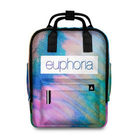 Женский рюкзак 3D с принтом сериал Euphoria в городе Новоалтайск, 100% полиэстер | лямки с регулируемой длиной, сверху ручки, чтобы рюкзак нести как сумку. Основное отделение закрывается на молнию, как и внешний карман. Внутри два дополнительных кармана, один из которых закрывается на молнию. По бокам два дополнительных кармашка, куда поместится маленькая бутылочка
 | Тематика изображения на принте: zendaya | зендея | ру беннетт | сериал euphoria | эйфория