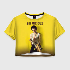 Женская футболка Cropp-top с принтом Sid Vicious в городе Новоалтайск, 100% полиэстер | круглая горловина, длина футболки до линии талии, рукава с отворотами | england | music | my way | no future | sid and nancy | sid vicious | trash | музыка | панк | рок | сид вишес | сид и ненси