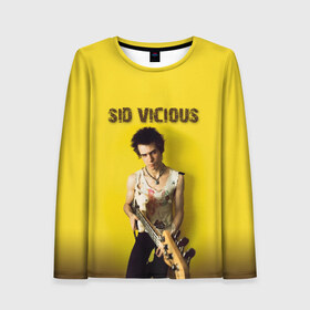 Женский лонгслив 3D с принтом Sid Vicious в городе Новоалтайск, 100% полиэстер | длинные рукава, круглый вырез горловины, полуприлегающий силуэт | england | music | my way | no future | sid and nancy | sid vicious | trash | музыка | панк | рок | сид вишес | сид и ненси