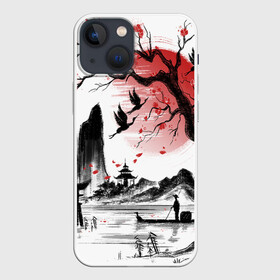 Чехол для iPhone 13 mini с принтом ЯПОНСКАЯ МЕЧТА | JAPAN DREAM в городе Новоалтайск,  |  | abstract | acrylic | canvas | dream | japan | original | owl | painting | roots | tree | абстрактный | акриловая живопись | дерево | корни | оригинальный | сакура | холст