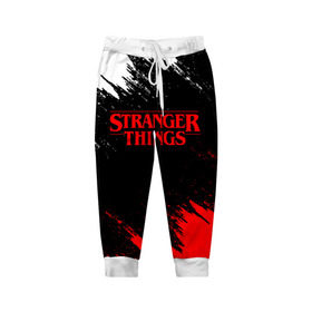 Детские брюки 3D с принтом STRANGER THINGS в городе Новоалтайск, 100% полиэстер | манжеты по низу, эластичный пояс регулируется шнурком, по бокам два кармана без застежек, внутренняя часть кармана из мелкой сетки | 11 | stranger things | одди | одиннадцатая | очень странные дела | сериалы