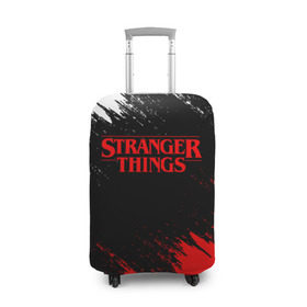 Чехол для чемодана 3D с принтом STRANGER THINGS в городе Новоалтайск, 86% полиэфир, 14% спандекс | двустороннее нанесение принта, прорези для ручек и колес | 11 | stranger things | одди | одиннадцатая | очень странные дела | сериалы