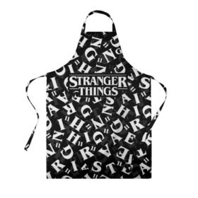 Фартук 3D с принтом STRANGER THINGS в городе Новоалтайск, 100% полиэстер | общий размер — 65 х 85 см, ширина нагрудника — 26 см, горловина — 53 см, длина завязок — 54 см, общий обхват в поясе — 173 см. Принт на завязках и на горловине наносится с двух сторон, на основной части фартука — только с внешней стороны | stranger things | очень странные дела