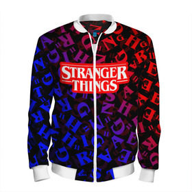 Мужской бомбер 3D с принтом STRANGER THINGS в городе Новоалтайск, 100% полиэстер | застегивается на молнию, по бокам два кармана без застежек, по низу бомбера и на воротнике - эластичная резинка | Тематика изображения на принте: stranger things | очень странные дела