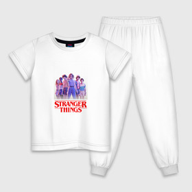 Детская пижама хлопок с принтом STRANGER THINGS в городе Новоалтайск, 100% хлопок |  брюки и футболка прямого кроя, без карманов, на брюках мягкая резинка на поясе и по низу штанин
 | stranger things | очень странные дела