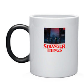 Кружка хамелеон с принтом STRANGER THINGS в городе Новоалтайск, керамика | меняет цвет при нагревании, емкость 330 мл | 11 | stranger things | одди | одиннадцатая | очень странные дела | сериалы
