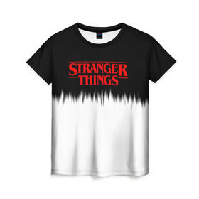Женская футболка 3D с принтом STRANGER THINGS в городе Новоалтайск, 100% полиэфир ( синтетическое хлопкоподобное полотно) | прямой крой, круглый вырез горловины, длина до линии бедер | stranger things | очень странные дела