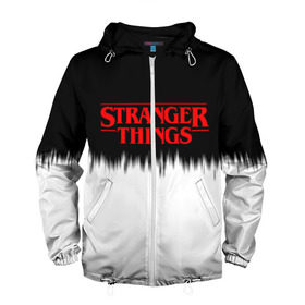 Мужская ветровка 3D с принтом STRANGER THINGS в городе Новоалтайск, 100% полиэстер | подол и капюшон оформлены резинкой с фиксаторами, два кармана без застежек по бокам, один потайной карман на груди | Тематика изображения на принте: stranger things | очень странные дела
