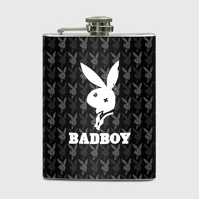 Фляга с принтом Bad boy в городе Новоалтайск, металлический корпус | емкость 0,22 л, размер 125 х 94 мм. Виниловая наклейка запечатывается полностью | Тематика изображения на принте: bad boy | bite | bow tie | broken | cool | ear | fighter | logo | man | playboy | rabbit | sign | symbol | white | белый | битый | боец | галстук бабочка | знак | кролик | логотип | любовь | мальчик | мужчина | откушенное | прикольный | сим