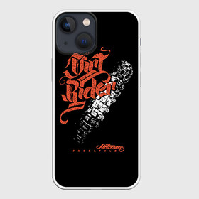 Чехол для iPhone 13 mini с принтом Motocross freestyle в городе Новоалтайск,  |  | biker | black | freedom | graffiti | moto | motorcycle | orange | racer | sport | style | tire | trace | white | байкер | белый | гонщик | граффити | мото | мотоцикл | оранжевый | свобода | след | спорт | стиль | черный | шина