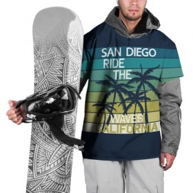 Накидка на куртку 3D с принтом California в городе Новоалтайск, 100% полиэстер |  | california | cool | palm trees | san diego | stripes | travel | калифорния | пальмы | полосы | прикольный | путешествие | сан диего