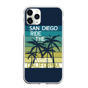 Чехол для iPhone 11 Pro матовый с принтом California в городе Новоалтайск, Силикон |  | california | cool | palm trees | san diego | stripes | travel | калифорния | пальмы | полосы | прикольный | путешествие | сан диего