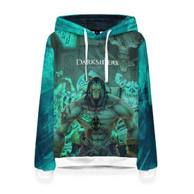 Женская толстовка 3D с принтом Darksiders 2 в городе Новоалтайск, 100% полиэстер  | двухслойный капюшон со шнурком для регулировки, мягкие манжеты на рукавах и по низу толстовки, спереди карман-кенгуру с мягким внутренним слоем. | 3d | 3dвосприятие | action rpg | darksiders 2 | апокалипсис | арт | верблюд | война | всадник | желтый | зеброид | игра | караван | компьютерная | конь | монстры | серый | слешер