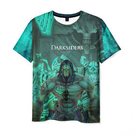 Мужская футболка 3D с принтом Darksiders 2 в городе Новоалтайск, 100% полиэфир | прямой крой, круглый вырез горловины, длина до линии бедер | 3d | 3dвосприятие | action rpg | darksiders 2 | апокалипсис | арт | верблюд | война | всадник | желтый | зеброид | игра | караван | компьютерная | конь | монстры | серый | слешер
