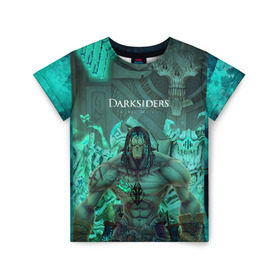 Детская футболка 3D с принтом Darksiders 2 в городе Новоалтайск, 100% гипоаллергенный полиэфир | прямой крой, круглый вырез горловины, длина до линии бедер, чуть спущенное плечо, ткань немного тянется | 3d | 3dвосприятие | action rpg | darksiders 2 | апокалипсис | арт | верблюд | война | всадник | желтый | зеброид | игра | караван | компьютерная | конь | монстры | серый | слешер
