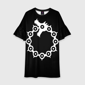 Детское платье 3D с принтом Dragon в городе Новоалтайск, 100% полиэстер | прямой силуэт, чуть расширенный к низу. Круглая горловина, на рукавах — воланы | anime | meliodas | seven deadly sins | аниме | мелиодас