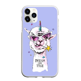 Чехол для iPhone 11 Pro матовый с принтом Dream come true в городе Новоалтайск, Силикон |  | alpaca | animal | carnival | dream came true | funny | horn | llama | rainbow | slogan | star | unicorn | альпака | единорог | животное | звезда | карнавал | лама | мечта сбылась | очки | прикольный | радуга | рог | слоган