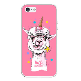 Чехол для iPhone 5/5S матовый с принтом Hello llamacorn в городе Новоалтайск, Силикон | Область печати: задняя сторона чехла, без боковых панелей | alpaca | animal | carnival | cool | cup | head | horn | ice cream | llama | look | pink | slogan | star | unicorn | waffle | альпака | вафельный | взгляд | голова | единорог | животное | звезда | карнавал | лама | мороженое | привет | прикольный | р