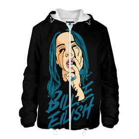 Мужская куртка 3D с принтом billie eilish в городе Новоалтайск, ткань верха — 100% полиэстер, подклад — флис | прямой крой, подол и капюшон оформлены резинкой с фиксаторами, два кармана без застежек по бокам, один большой потайной карман на груди. Карман на груди застегивается на липучку | billie eilish | билли айлиш | билли элиш