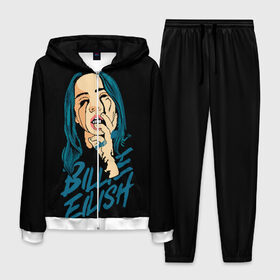 Мужской костюм 3D с принтом billie eilish в городе Новоалтайск, 100% полиэстер | Манжеты и пояс оформлены тканевой резинкой, двухслойный капюшон со шнурком для регулировки, карманы спереди | billie eilish | билли айлиш | билли элиш