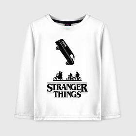 Детский лонгслив хлопок с принтом STRANGER THINGS в городе Новоалтайск, 100% хлопок | круглый вырез горловины, полуприлегающий силуэт, длина до линии бедер | stranger 2 | stranger 3 | stranger things 3 | things 2 | things 3 | очень странные дела | очень странные дела 3. | очень странный дело