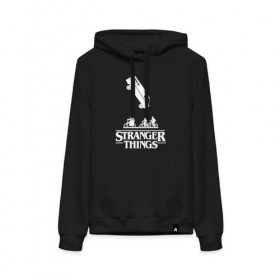 Женская толстовка с принтом STRANGER THINGS в городе Новоалтайск, френч-терри, мягкий теплый начес внутри (100% хлопок) | карман-кенгуру, эластичные манжеты и нижняя кромка, капюшон с подкладом и шнурком | stranger 2 | stranger 3 | stranger things 3 | things 2 | things 3 | очень странные дела | очень странные дела 3. | очень странный дело
