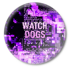 Значок с принтом WATCH DOGS в городе Новоалтайск,  металл | круглая форма, металлическая застежка в виде булавки | action | ct os | ded sec | fox | game | hacker | legion | watch dogs | watch dogs 2 | watch dogs legion | знак лиса | игра | компьютерная игра | легион | хакер