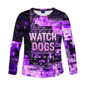 Женский лонгслив 3D с принтом WATCH DOGS в городе Новоалтайск, 100% полиэстер | длинные рукава, круглый вырез горловины, полуприлегающий силуэт | action | ct os | ded sec | fox | game | hacker | legion | watch dogs | watch dogs 2 | watch dogs legion | знак лиса | игра | компьютерная игра | легион | хакер
