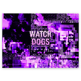 Поздравительная открытка с принтом WATCH DOGS в городе Новоалтайск, 100% бумага | плотность бумаги 280 г/м2, матовая, на обратной стороне линовка и место для марки
 | action | ct os | ded sec | fox | game | hacker | legion | watch dogs | watch dogs 2 | watch dogs legion | знак лиса | игра | компьютерная игра | легион | хакер