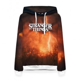 Женская толстовка 3D с принтом STRANGER THINGS в городе Новоалтайск, 100% полиэстер  | двухслойный капюшон со шнурком для регулировки, мягкие манжеты на рукавах и по низу толстовки, спереди карман-кенгуру с мягким внутренним слоем. | stranger 2 | stranger 3 | stranger things 3 | things 2 | things 3 | очень странные дела | очень странные дела 3. | очень странный дело