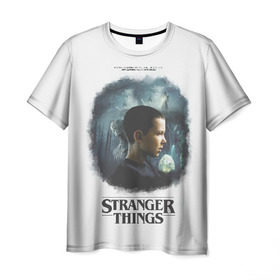 Мужская футболка 3D с принтом STRANGER THINGS в городе Новоалтайск, 100% полиэфир | прямой крой, круглый вырез горловины, длина до линии бедер | 11 | eleven | stranger | things | дела | крайне | оди | одиннадцатая | одиннадцать | очень | события | странные