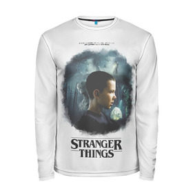 Мужской лонгслив 3D с принтом STRANGER THINGS в городе Новоалтайск, 100% полиэстер | длинные рукава, круглый вырез горловины, полуприлегающий силуэт | 11 | eleven | stranger | things | дела | крайне | оди | одиннадцатая | одиннадцать | очень | события | странные