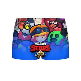 Мужские трусы 3D с принтом BRAWL STARS в городе Новоалтайск, 50% хлопок, 50% полиэстер | классическая посадка, на поясе мягкая тканевая резинка | Тематика изображения на принте: brawl stars | stars
