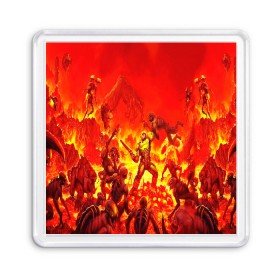 Магнит 55*55 с принтом DOOM в городе Новоалтайск, Пластик | Размер: 65*65 мм; Размер печати: 55*55 мм | Тематика изображения на принте: doom | doom eternal | game | дум