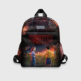 Детский рюкзак 3D с принтом STRANGER THINGS в городе Новоалтайск, 100% полиэстер | лямки с регулируемой длиной, сверху петелька, чтобы рюкзак можно было повесить на вешалку. Основное отделение закрывается на молнию, как и внешний карман. Внутри дополнительный карман. По бокам два дополнительных кармашка | 011 | down | eleven | netflix | season | series | strange | stranger | things | upside | дела | дина | загадочные | монстр | монстры | одиннадцать | очень | сезон | сериал | сериалы | события | странные | ужасы