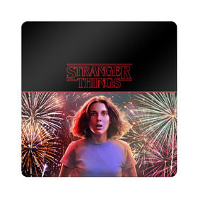 Магнит виниловый Квадрат с принтом STRANGER THINGS в городе Новоалтайск, полимерный материал с магнитным слоем | размер 9*9 см, закругленные углы | 011 | down | eleven | netflix | season | series | strange | stranger | things | upside | дела | дина | загадочные | монстр | монстры | одиннадцать | очень | сезон | сериал | сериалы | события | странные | ужасы