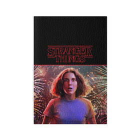 Обложка для паспорта матовая кожа с принтом STRANGER THINGS в городе Новоалтайск, натуральная матовая кожа | размер 19,3 х 13,7 см; прозрачные пластиковые крепления | 011 | down | eleven | netflix | season | series | strange | stranger | things | upside | дела | дина | загадочные | монстр | монстры | одиннадцать | очень | сезон | сериал | сериалы | события | странные | ужасы