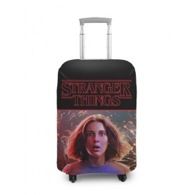Чехол для чемодана 3D с принтом STRANGER THINGS в городе Новоалтайск, 86% полиэфир, 14% спандекс | двустороннее нанесение принта, прорези для ручек и колес | 011 | down | eleven | netflix | season | series | strange | stranger | things | upside | дела | дина | загадочные | монстр | монстры | одиннадцать | очень | сезон | сериал | сериалы | события | странные | ужасы