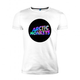 Мужская футболка премиум с принтом ARCTIC MONKEYS в городе Новоалтайск, 92% хлопок, 8% лайкра | приталенный силуэт, круглый вырез ворота, длина до линии бедра, короткий рукав | arctic monkeys | арктик манкис | арктические мартышки