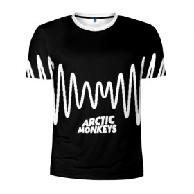 Мужская футболка 3D спортивная с принтом ARCTIC MONKEYS в городе Новоалтайск, 100% полиэстер с улучшенными характеристиками | приталенный силуэт, круглая горловина, широкие плечи, сужается к линии бедра | arctic monkeys | арктик манкис | арктические мартышки