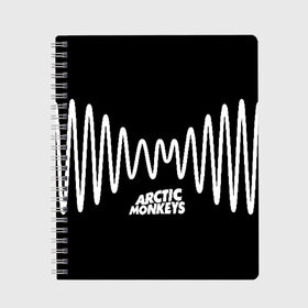 Тетрадь с принтом ARCTIC MONKEYS в городе Новоалтайск, 100% бумага | 48 листов, плотность листов — 60 г/м2, плотность картонной обложки — 250 г/м2. Листы скреплены сбоку удобной пружинной спиралью. Уголки страниц и обложки скругленные. Цвет линий — светло-серый
 | arctic monkeys | арктик манкис | арктические мартышки