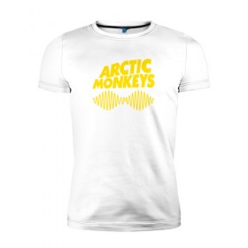Мужская футболка премиум с принтом ARCTIC MONKEYS в городе Новоалтайск, 92% хлопок, 8% лайкра | приталенный силуэт, круглый вырез ворота, длина до линии бедра, короткий рукав | arctic monkeys | арктик манкис | арктические мартышки