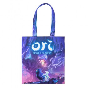 Сумка 3D повседневная с принтом Ori - And The Will Of The Wisp в городе Новоалтайск, 100% полиэстер | Плотность: 200 г/м2; Размер: 34×35 см; Высота лямок: 30 см | microsoft studios | moon studios | ori | ori and the blind forest | unity | лес | луна | нибела | ночной лес | ночь | ори | платформер | сова