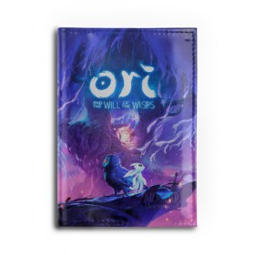 Обложка для автодокументов с принтом Ori - And The Will Of The Wisp в городе Новоалтайск, натуральная кожа |  размер 19,9*13 см; внутри 4 больших “конверта” для документов и один маленький отдел — туда идеально встанут права | microsoft studios | moon studios | ori | ori and the blind forest | unity | лес | луна | нибела | ночной лес | ночь | ори | платформер | сова
